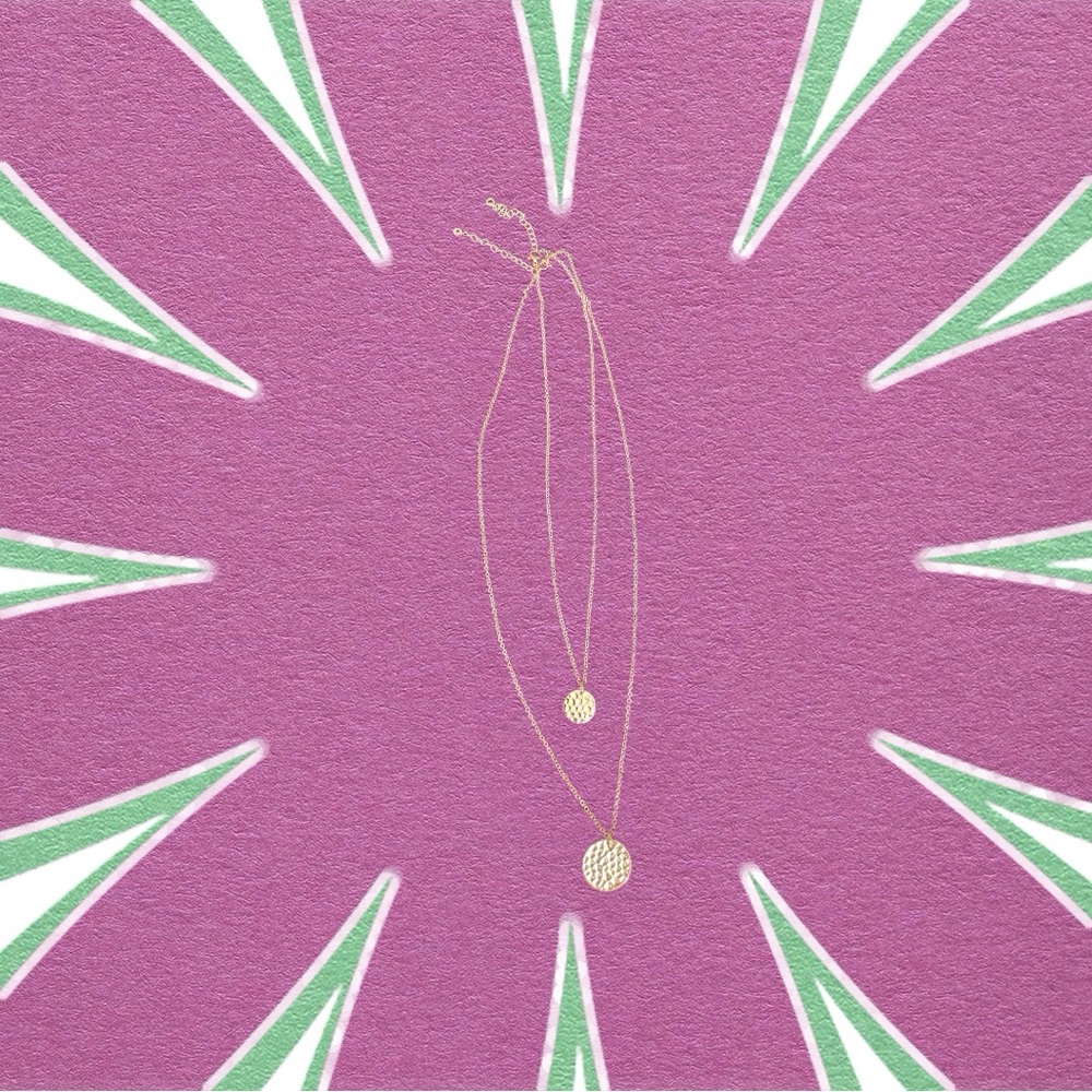 Double, or single, hammered metal necklaces